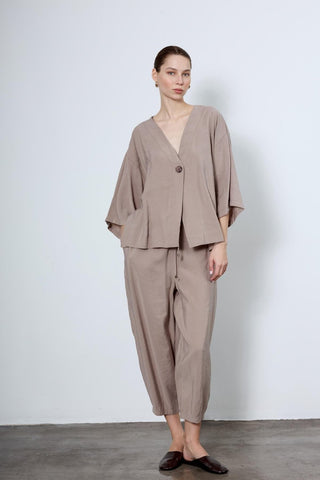 ELASTIC WAIST MINK TROUSERS