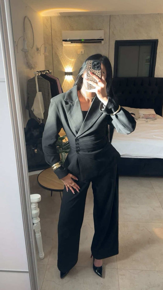 Black 4-Button Side Suit