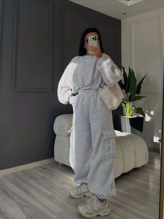 Berry Carmelange Cargo Pocket Crop Tracksuit ARVERNA