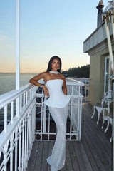 White Viona  Evening Dress
