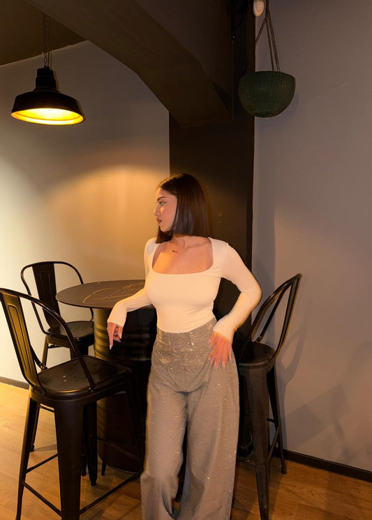 Grey Shynix Embellished Trousers