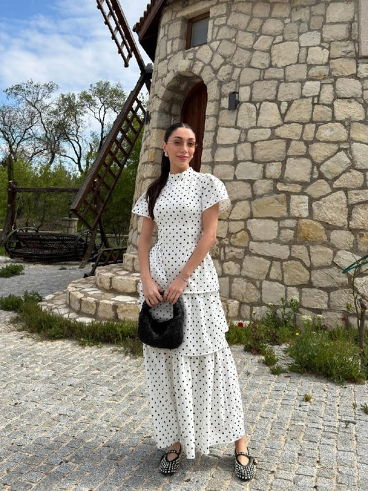 WHITE RUFFLED CORSET DETAIL DRESS