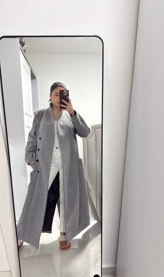 WAIST-FITTED PADDED CASHMERE COAT