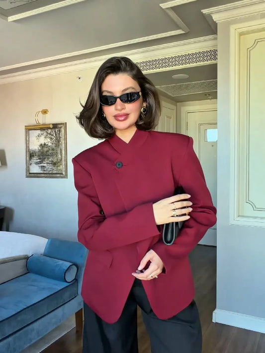Bordo Belinda Mandarin Collar Jacket
