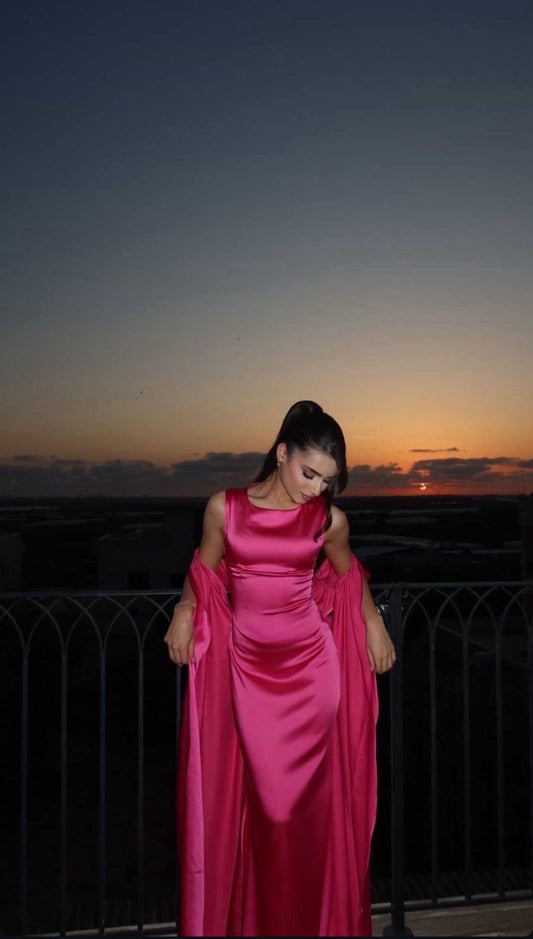 Fuchsia Messcy Long Scarf Dress