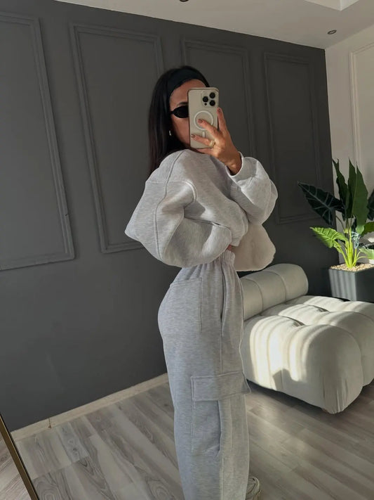 Berry Carmelange Cargo Pocket Crop Tracksuit ARVERNA