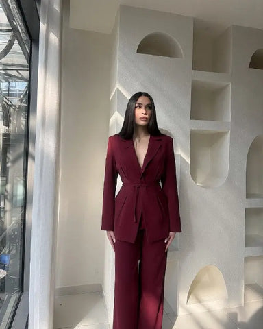 PREMIUM WAIST BELT BORDO SUIT