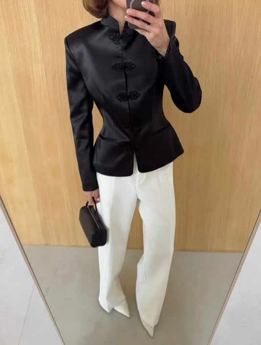 Black Napoleon Satin Jacket
