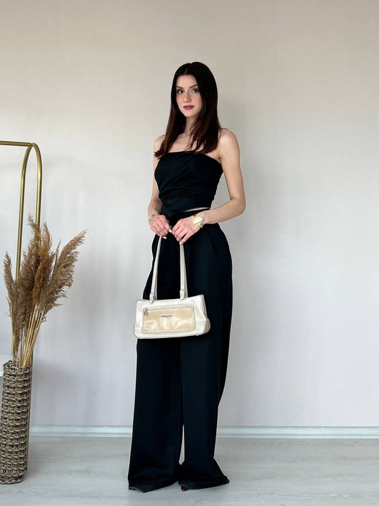Strapless Draped Two-Piece Set