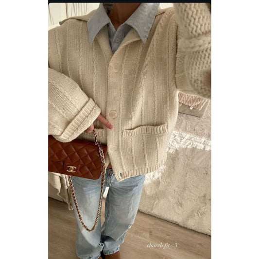 Knit Button-Up Cardigan