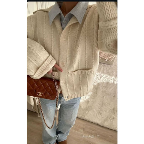 Knit Button-Up Cardigan