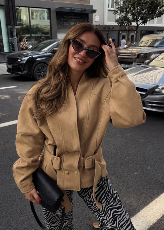 Aurelia Suede Belted Jacket