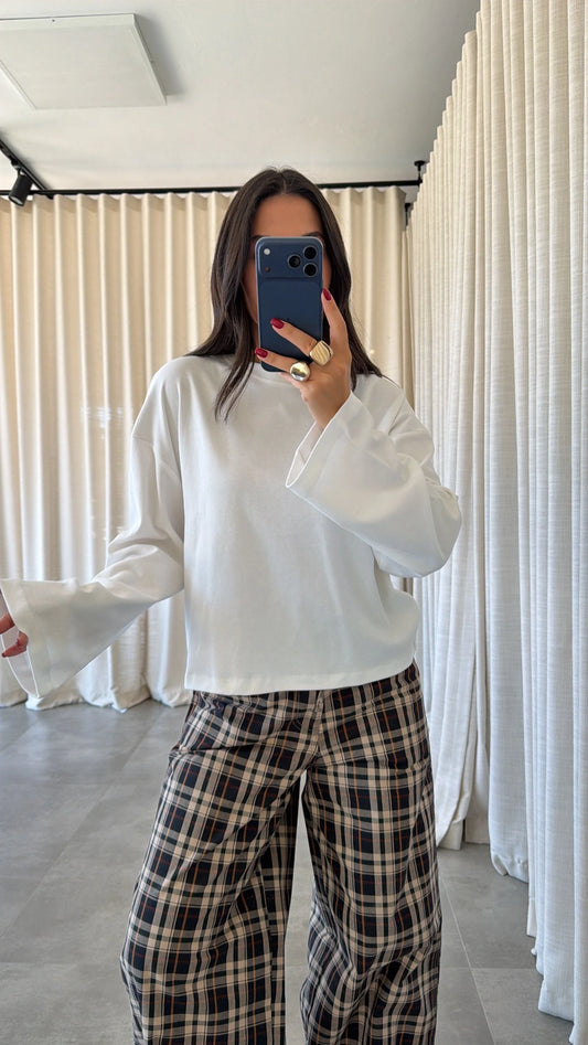 Mila Ivory Relaxed Long Sleeve Top