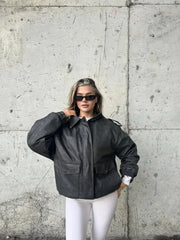Port Oversize Anthracite Bomber Jacket