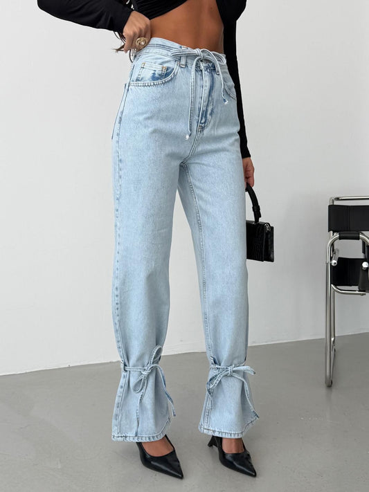 Bow Detail Blue Jeans
