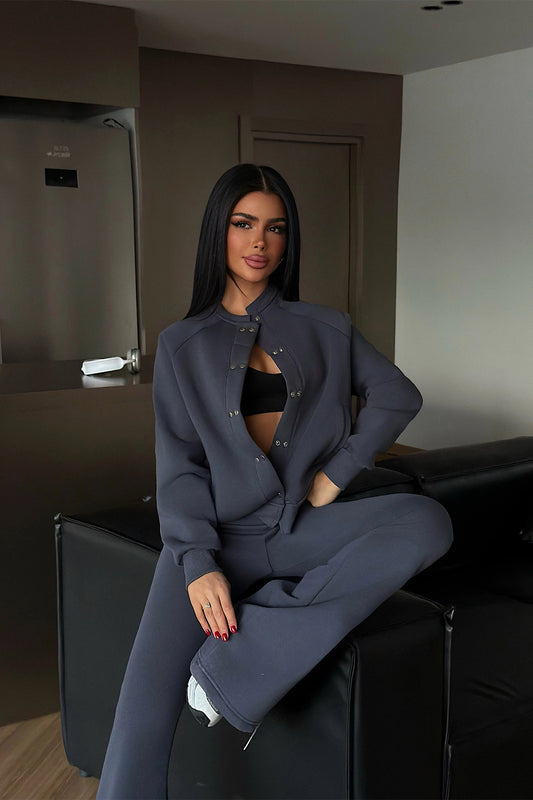 Smoke Gray Perdita Tracksuit Set