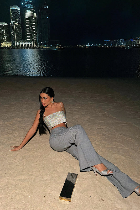 Grey Shynix Embellished Trousers