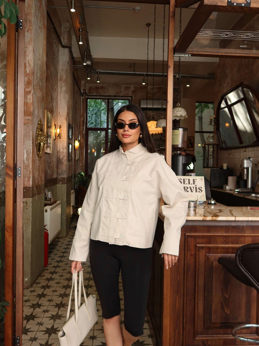 Valeria Ivory Mandarin Jacket