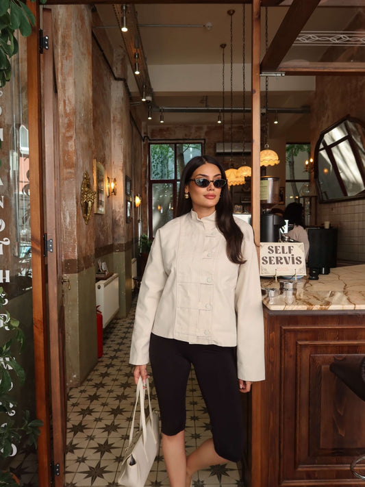 Valeria Ivory Mandarin Jacket
