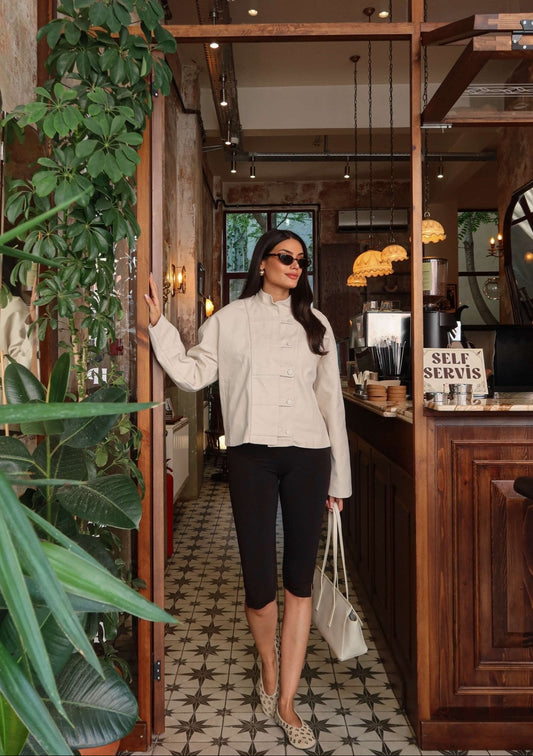 Valeria Ivory Mandarin Jacket