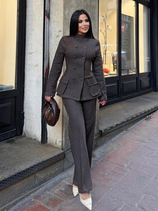 Brown Helins Denim Suit