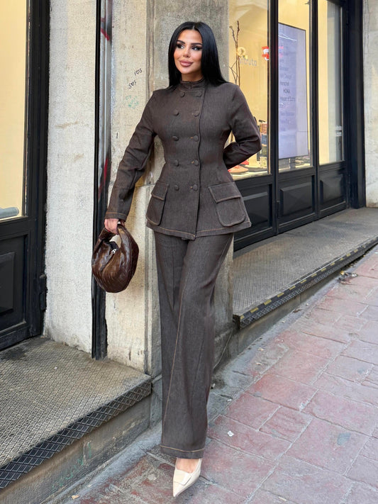 Brown Helins Denim Suit