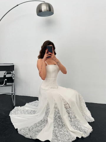 White Strap with Rose Dress