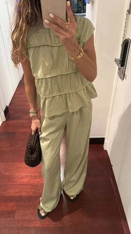 VALON DETAILED LINEN TROUSERS