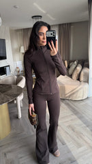 Brown Cotton Three-Piece Suit