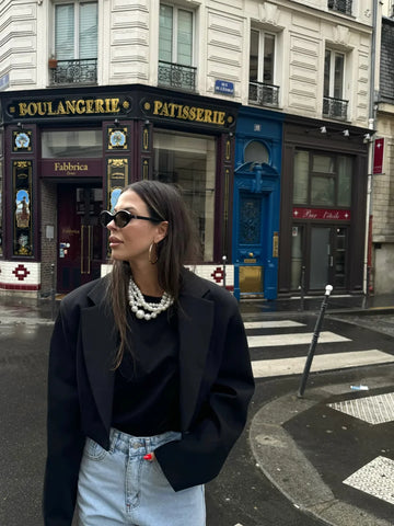 Stylish Cropped With Massive Shoulders Jacket