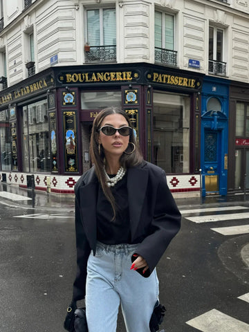 Stylish Cropped With Massive Shoulders Jacket