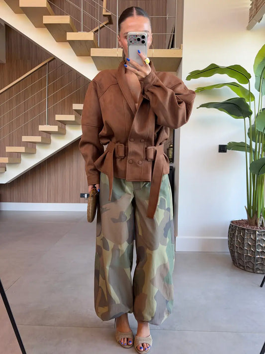 Aurelia Suede Belted Jacket