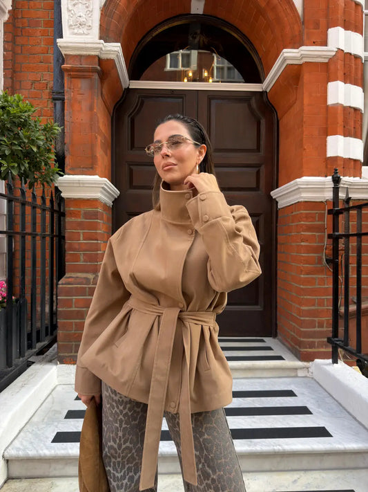 Cinched Waist Suede Jacket