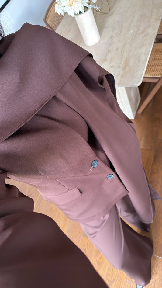 BROWN SHAWL DETAIL SET