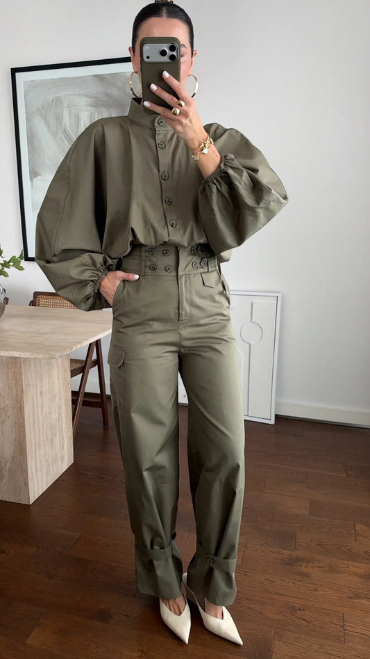 Structured Button-Detail Co-Ord Set