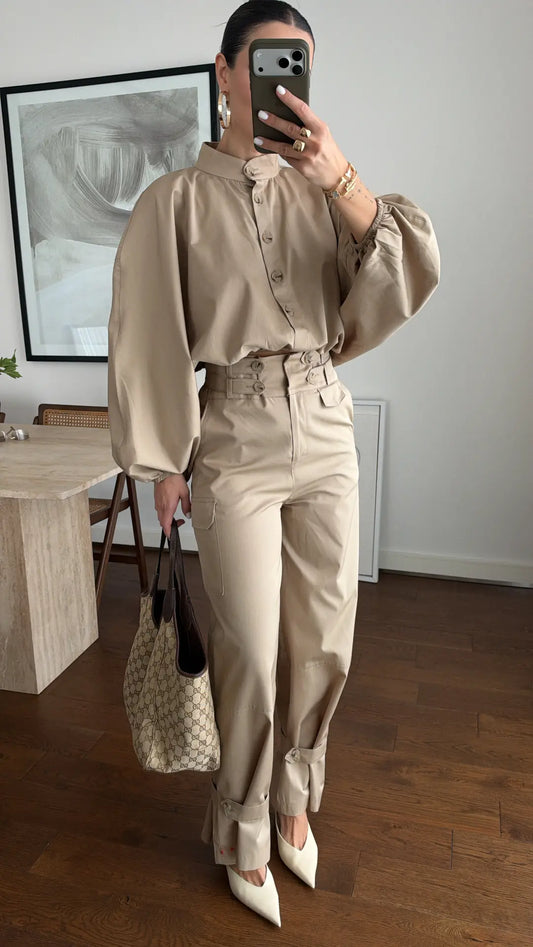 Structured Button-Detail Co-Ord Set