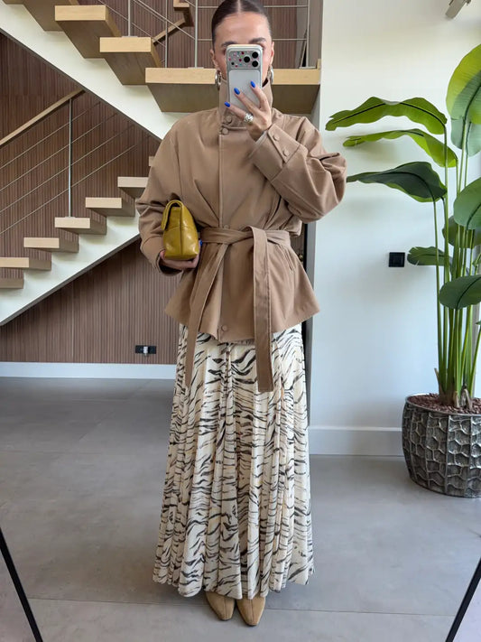 Cinched Waist Suede Jacket