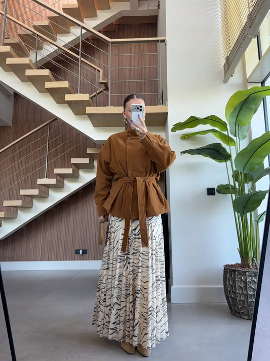 Cinched Waist Suede Jacket