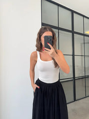 BASIC WHITE STRAPPY CORD UNDERSHIRT