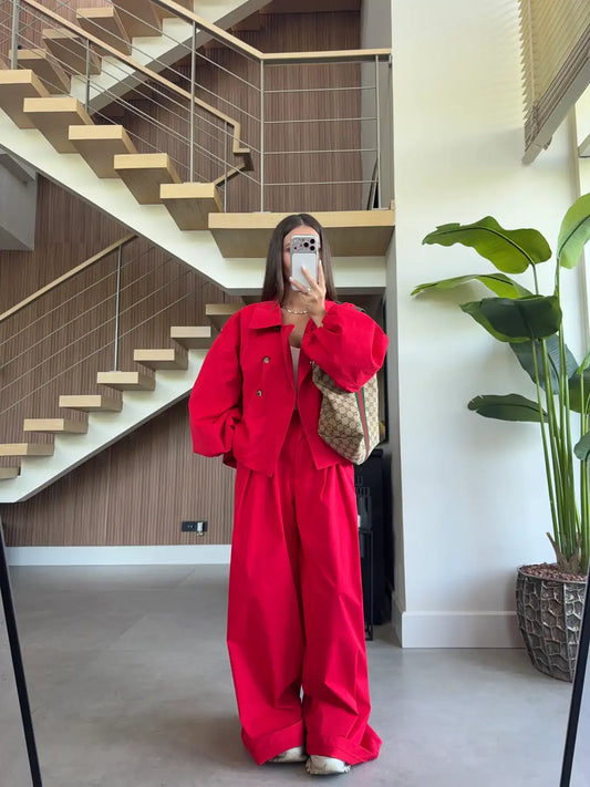 Sienna Red Oversized Utility Set
