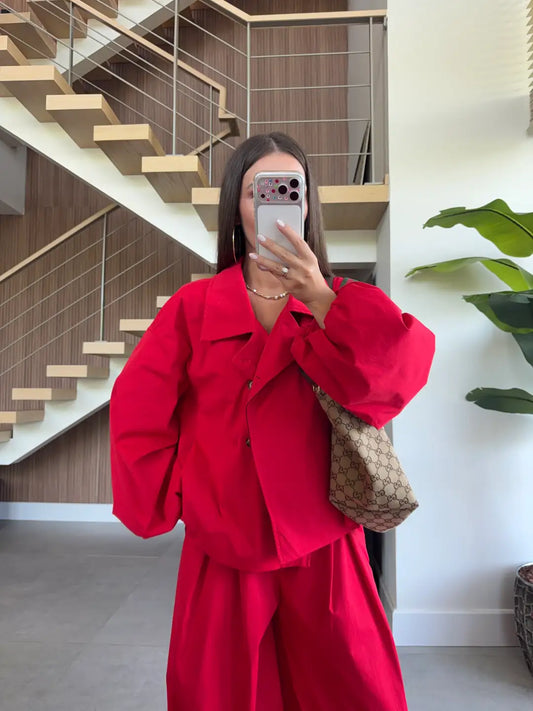 Sienna Red Oversized Utility Set