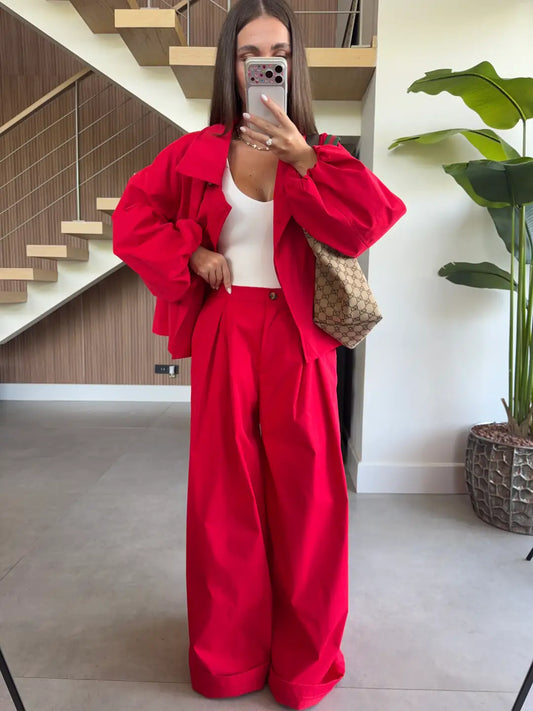Sienna Red Oversized Utility Set