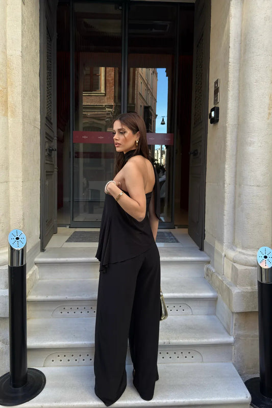 ASYMMETRIC CUT DAMSON SCARF SET ARVERNA