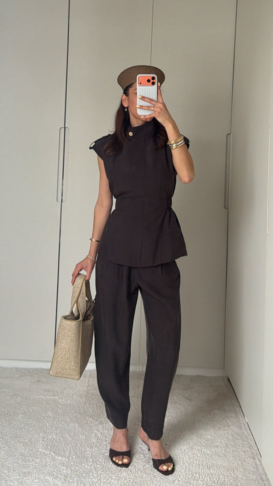 LOREN DARK MOCHA TENCELIUM SET WITH EPAULETS