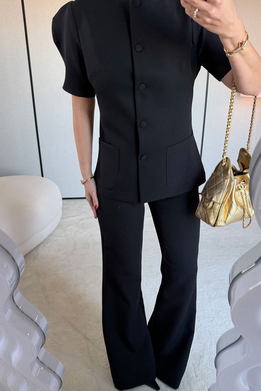 BLACK BALLOON SLEEVE  SET