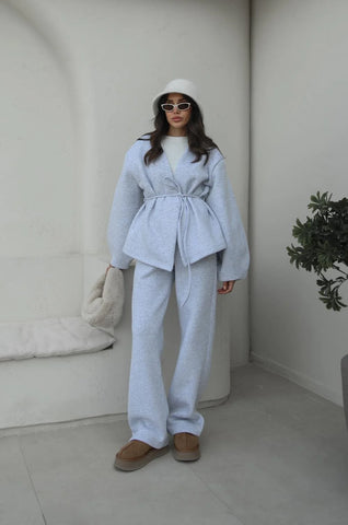 Caramel Double Breasted Tied Tracksuit