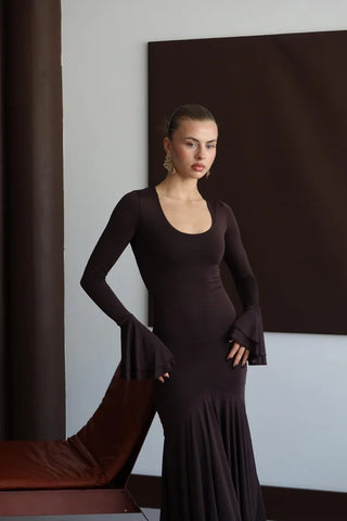 Eva with Flounce Sleeves Dress