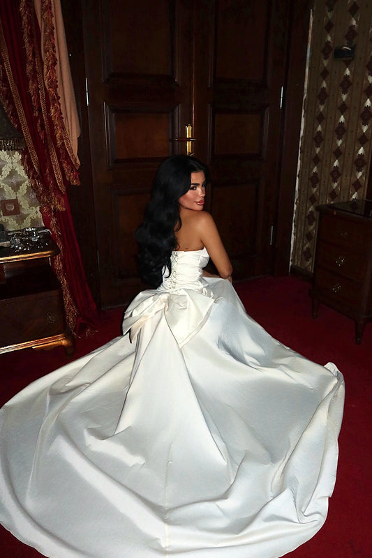 Lilou bow detail evening dress