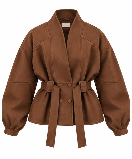 Aurelia Suede Belted Jacket