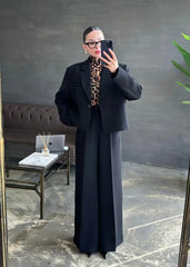 BLACK PALAZZO SUIT
